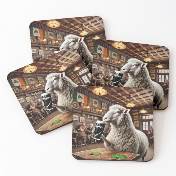 Item preview, Irish Pub Sheep Enjoying a Pint of Guinness designed and sold by M-way.