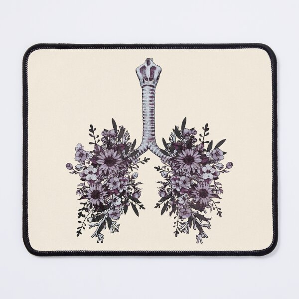 Item preview, Purple Flowers Lung, floral leaves, lungs,healthy lung, lungs cancer, respiratory therapist, cystic fibrosis designed and sold by Collagedream.