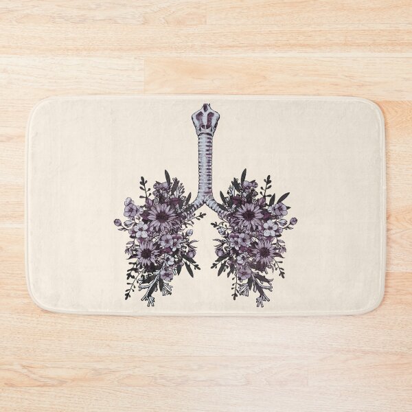 Item preview, Purple Flowers Lung, floral leaves, lungs,healthy lung, lungs cancer, respiratory therapist, cystic fibrosis designed and sold by Collagedream.