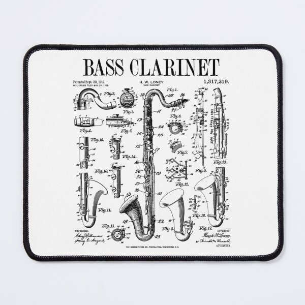 Item preview, Bass Clarinet Player Clarinetist Vintage Patent Musician designed and sold by GrandeDuc.