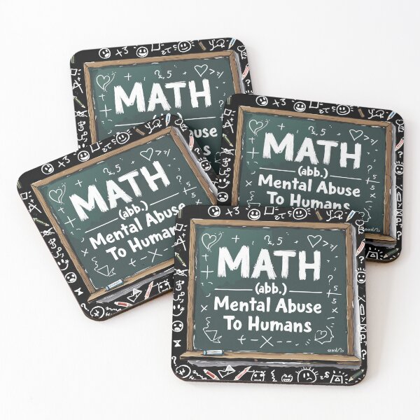 Item preview, Math: Mental Abuse To Humans Funny  - white chalk designed and sold by pixelated_echoes.