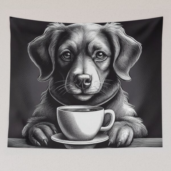 Item preview, Funny up all night Dog drinking coffee designed and sold by Boxing Kangaroo Retail Company.