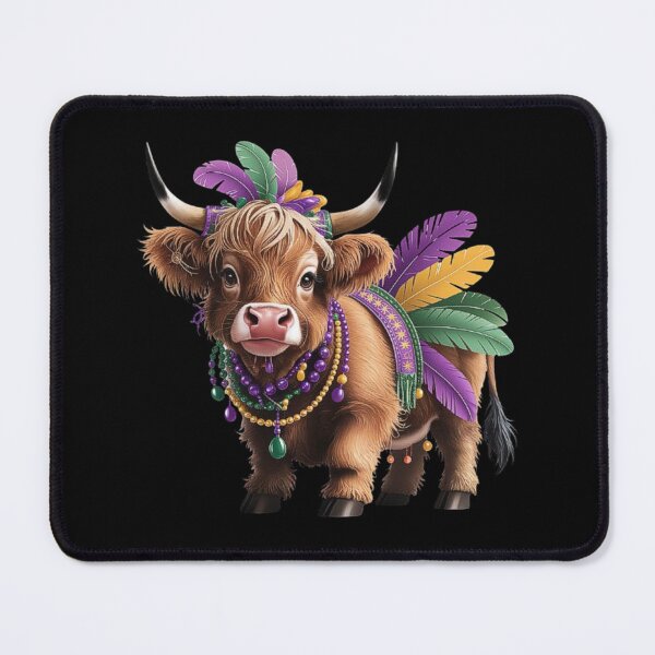 Item preview, Festive Highland Cow Mardi Gras Design designed and sold by love3617.