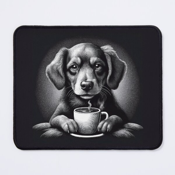 Item preview, Funny up all night Dog drinking coffee designed and sold by Boxing Kangaroo Retail Company.