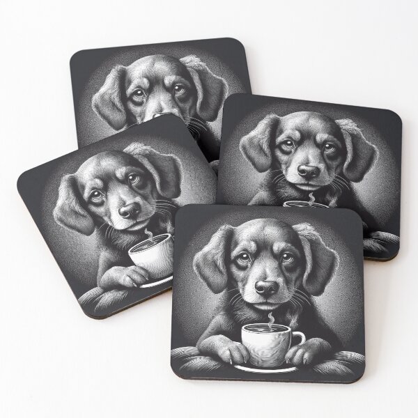 Item preview, Funny up all night Dog drinking coffee designed and sold by Boxing Kangaroo Retail Company.