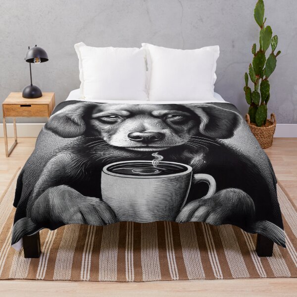 Item preview, Funny up all night Dog drinking coffee designed and sold by Boxing Kangaroo Retail Company.