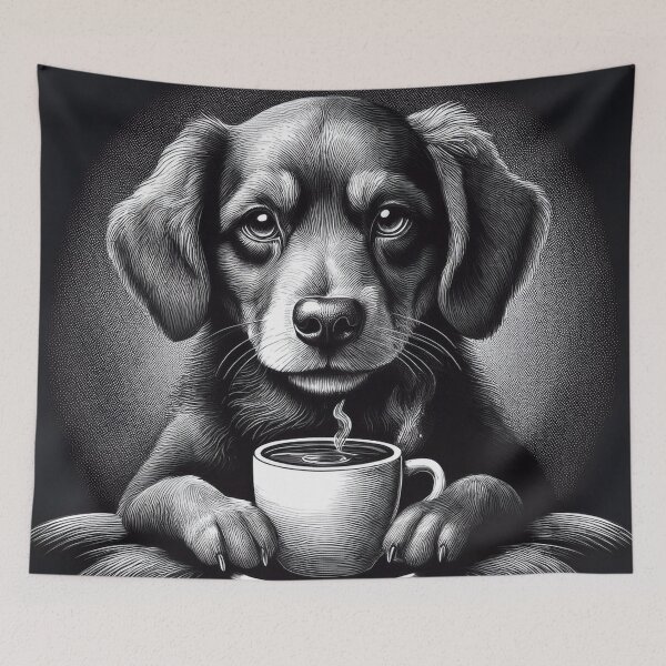 Item preview, Funny up all night Dog drinking coffee designed and sold by Boxing Kangaroo Retail Company.