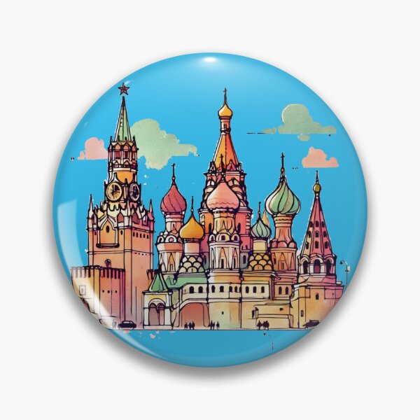 Item preview, Minimalist Kremlin Palace Illustration – Retro Colors, Bold 3D Text ,  designed and sold by PaintMeWorld.
