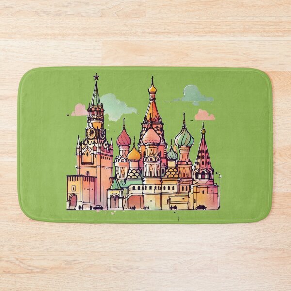 Item preview, Minimalist Kremlin Palace Illustration – Retro Colors, Bold 3D Text ,  designed and sold by PaintMeWorld.