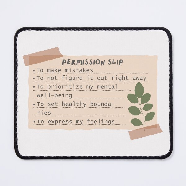 Item preview, Mental health permission slip | positive affirmations designed and sold by NeurodiverseTea.