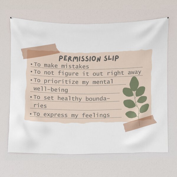 Item preview,  Mental health permission slip | positive affirmations designed and sold by NeurodiverseTea.