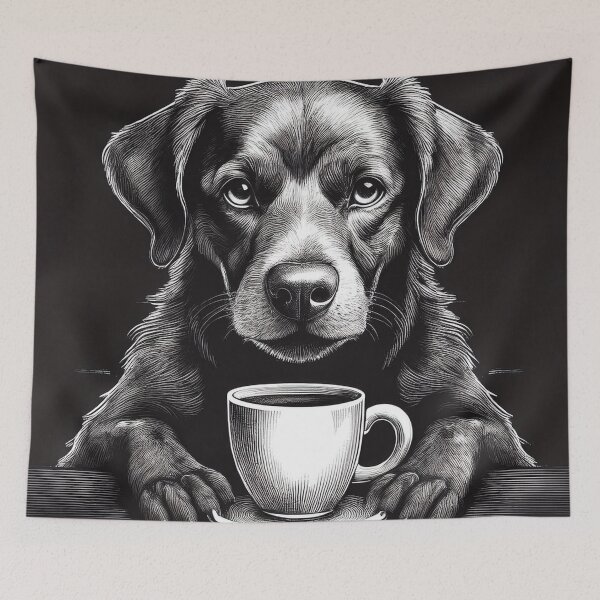 Item preview, Funny up all night Dog drinking coffee designed and sold by Boxing Kangaroo Retail Company.