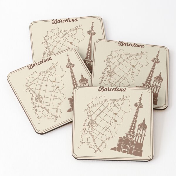 Item preview, Barcelona Map with Vintage Flair designed and sold by SignumShop.