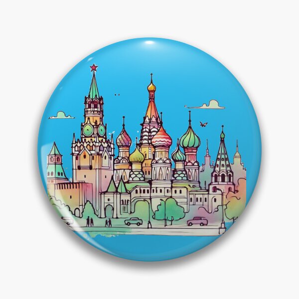 Item preview,  Minimalist Kremlin Palace Illustration – Retro Colors, Bold 3D Text ,  designed and sold by PaintMeWorld.