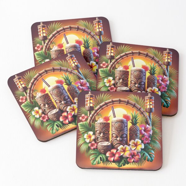 Item preview, Tropical Tiki Vibes: Polynesian Paradise with Exotic Drinks designed and sold by PawtopiaDesigns.