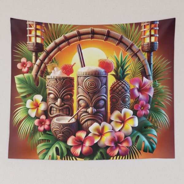 Item preview, Tropical Tiki Vibes: Polynesian Paradise with Exotic Drinks designed and sold by PawtopiaDesigns.