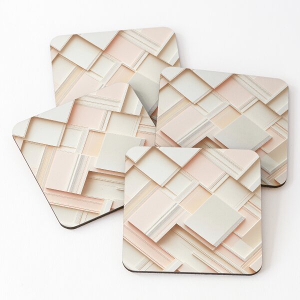 Item preview, 3D Rectangles and Lines in Beige and Blush designed and sold by joanafly.