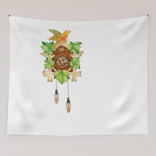 Item preview, Black Forest Cuckoo Clock Kuckucksuhr with bird and green leaf designed and sold by Yiran0121.