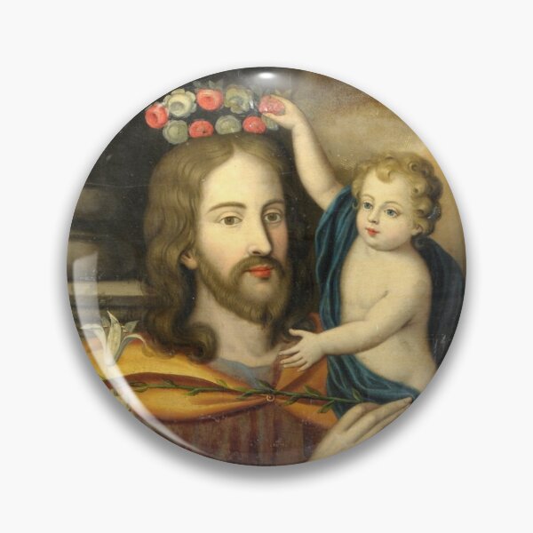 Artikelvorschau, Der vom Jesuskind gekrönte Heilige Josef, portugiesische Schule des 18. Jahrhunderts. entworfen und verkauft von Crux Fidelis.