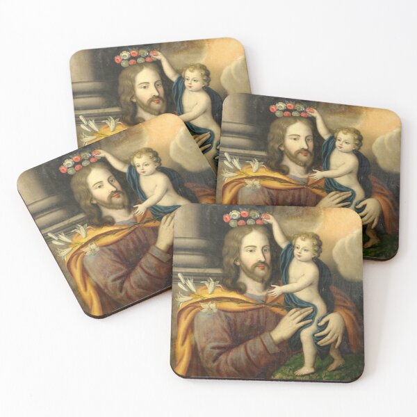 Item preview, Saint Joseph crowned by the Baby Jesus, 18th-century Portuguese school. designed and sold by Crux Fidelis.