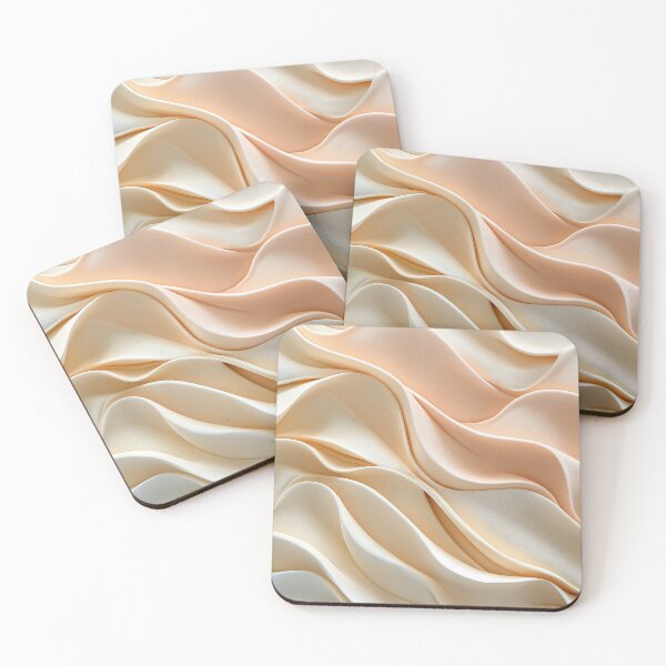 Item preview, 3D Curving Waves in Cream, Beige, and Peach designed and sold by joanafly.