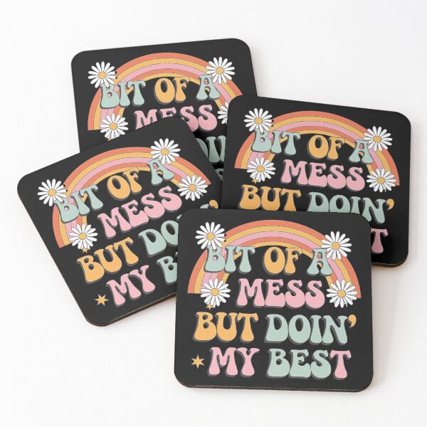 Item preview, Bit of a Mess Retro Rainbow Design - Positive Motivational Art designed and sold by love3617.