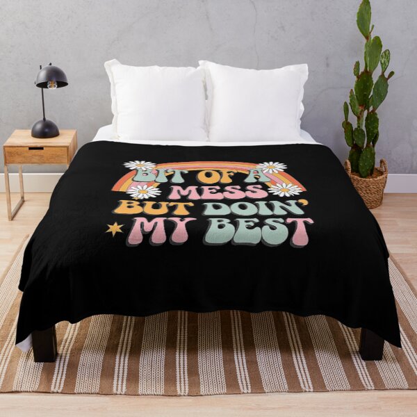 Item preview, Bit of a Mess Retro Rainbow Design - Positive Motivational Art designed and sold by love3617.