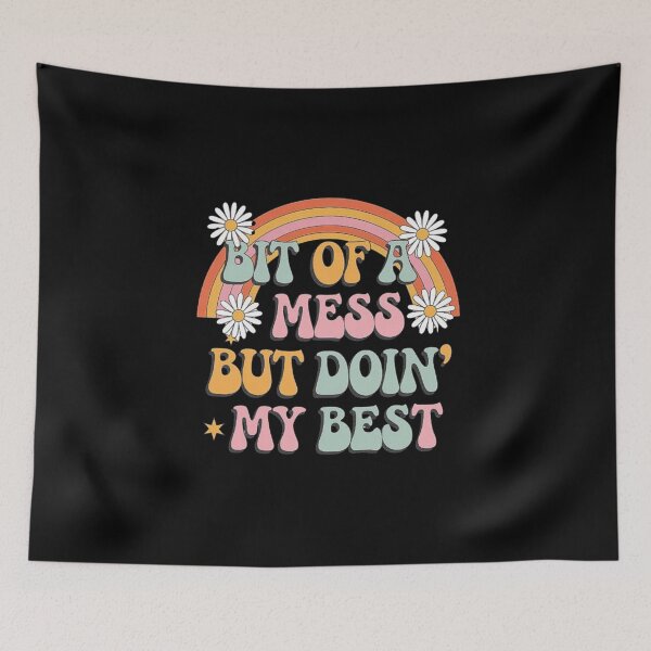 Item preview, Bit of a Mess Retro Rainbow Design - Positive Motivational Art designed and sold by love3617.