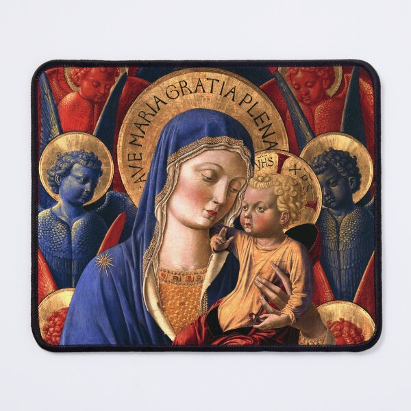Item preview, Virgin Mary and Child Jesus with Angels by Benozzo Gozzoli designed and sold by Crux Fidelis.