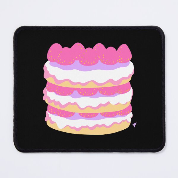 Item preview, Strawberry Cute Cake - Black Background designed and sold by The Abysmall.