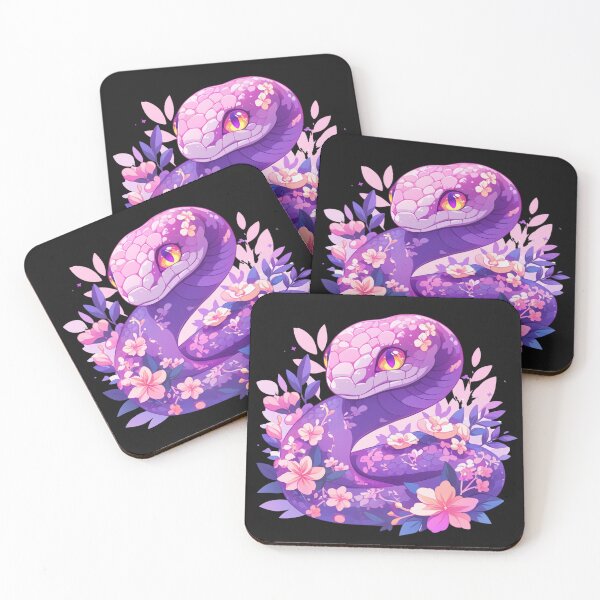 Item preview, Floral purple snake designed and sold by MendaciousMina.