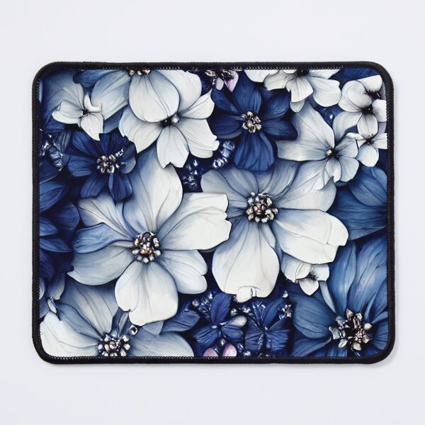 Item preview, Blue and White Flowers Texture, funny, gifts, designed and sold by Ewelina Niemiec.