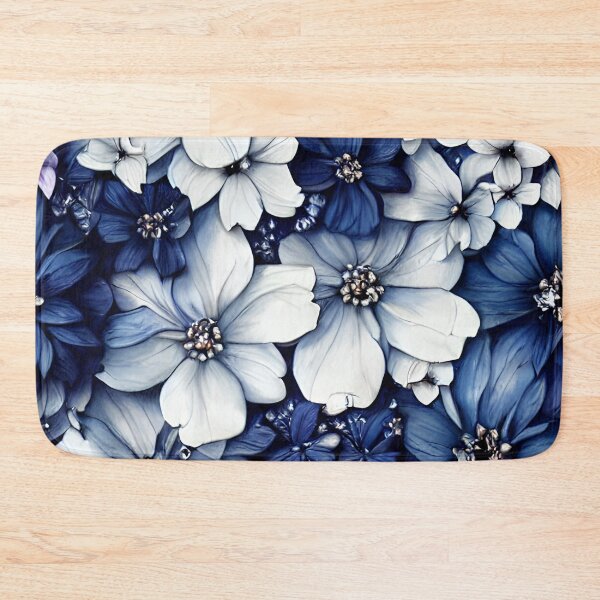 Item preview, Blue and White Flowers Texture, funny, gifts,  designed and sold by Ewelina  Niemiec.