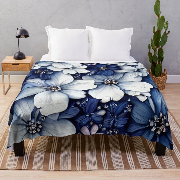 Item preview, Blue and White Flowers Texture, funny, gifts,  designed and sold by Ewelina  Niemiec.