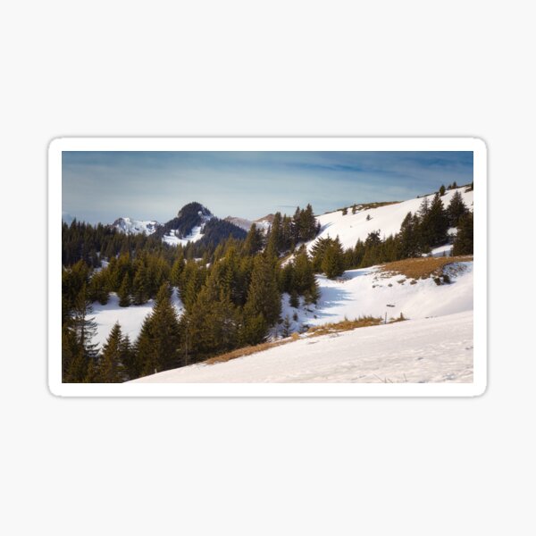 Bucegi Mountains, seen from a cabin in the Ciucas peak area Sticker