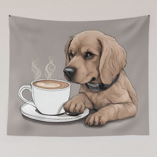 Item preview, Sweet Pup and Coffee Moment, dog, funny, gifts, coffee, cafe,  designed and sold by Ewelina  Niemiec.
