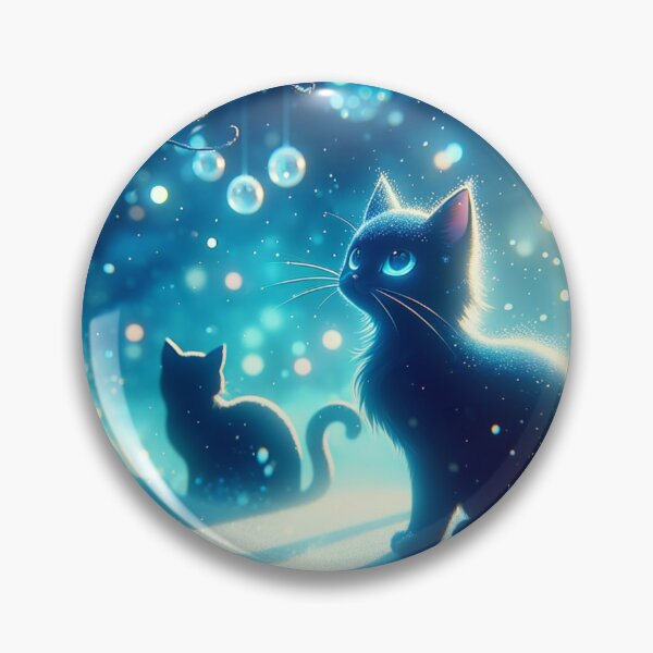 Item preview, Winter Twilight Black Cat designed and sold by Magic-wall-art.