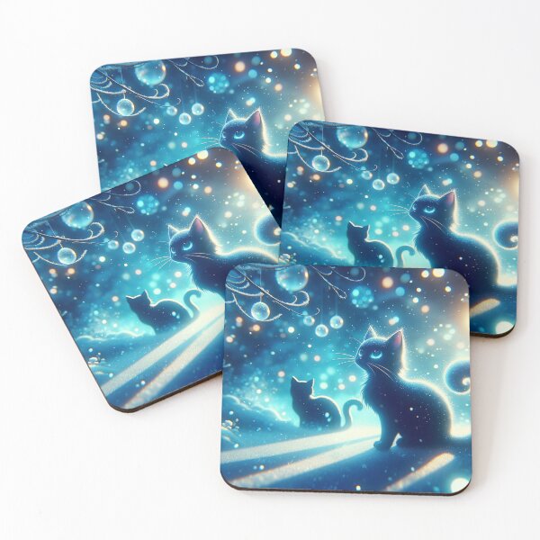 Item preview, Winter Twilight Black Cat designed and sold by Magic-wall-art.