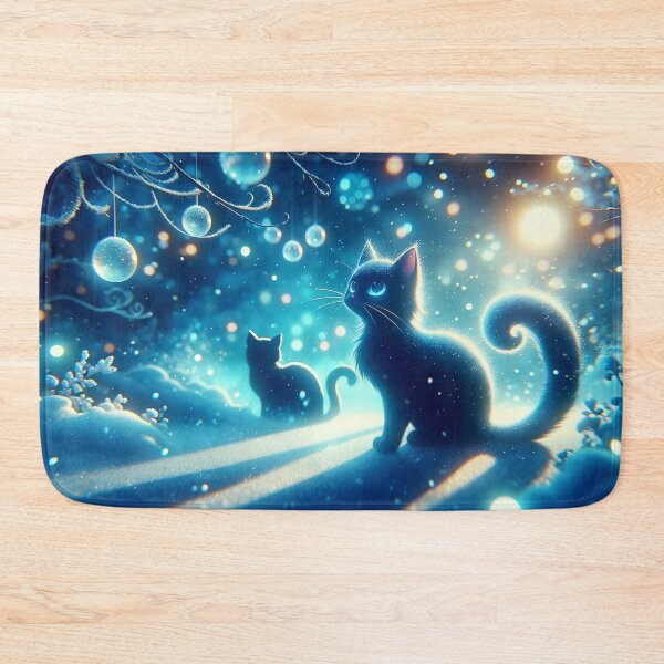 Item preview, Winter Twilight Black Cat designed and sold by Magic-wall-art.