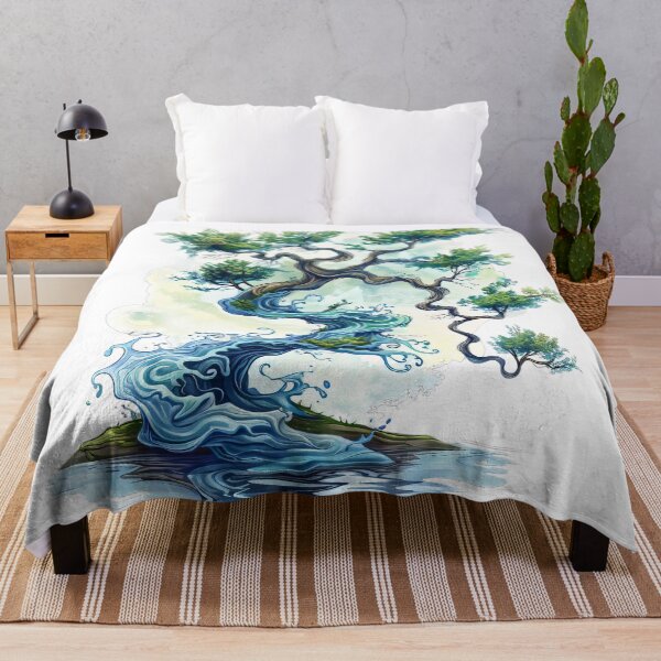 Item preview, Whimsical Tree with Flowing Water and Reflective Landscape designed and sold by EmiBarDesign.