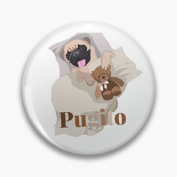 Item preview, Pugito goes to bed with teddy bear designed and sold by CuddlyFluffyPug.