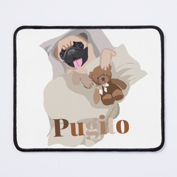 Item preview, Pugito goes to bed with teddy bear designed and sold by CuddlyFluffyPug.