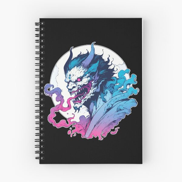 Item preview, Cool Japanese Oni Demon Ogre Pink Blue designed and sold by TomFrontierArt.