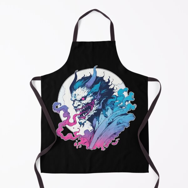 Item preview, Cool Japanese Oni Demon Ogre Pink Blue designed and sold by TomFrontierArt.