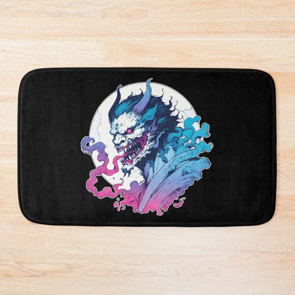 Item preview, Cool Japanese Oni Demon Ogre Pink Blue designed and sold by TomFrontierArt.