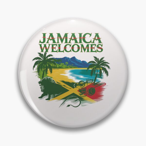 Item preview, Jamaica Welcomes Flag Map Kingston, reggae, designed and sold by AnimalsDH305.