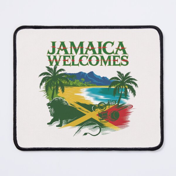 Item preview, Jamaica Welcomes Flag Map Kingston, reggae, designed and sold by AnimalsDH305.