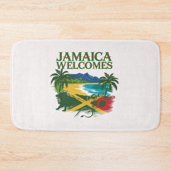 Item preview, Jamaica Welcomes Flag Map Kingston, reggae, designed and sold by AnimalsDH305.