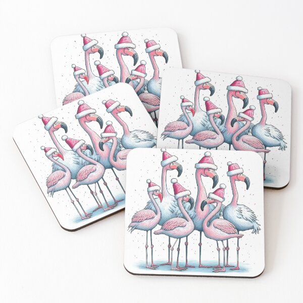 Item preview, Pink Flamingos in Winter Whimsy, pink, winter, gifts, funny,  designed and sold by Ewelina  Niemiec.