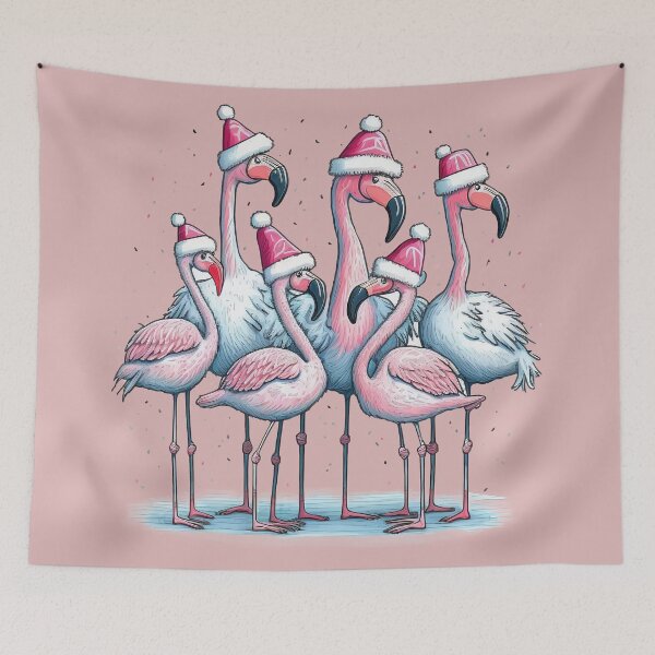Item preview, Pink Flamingos in Winter Whimsy, pink, winter, gifts, funny,  designed and sold by Ewelina  Niemiec.